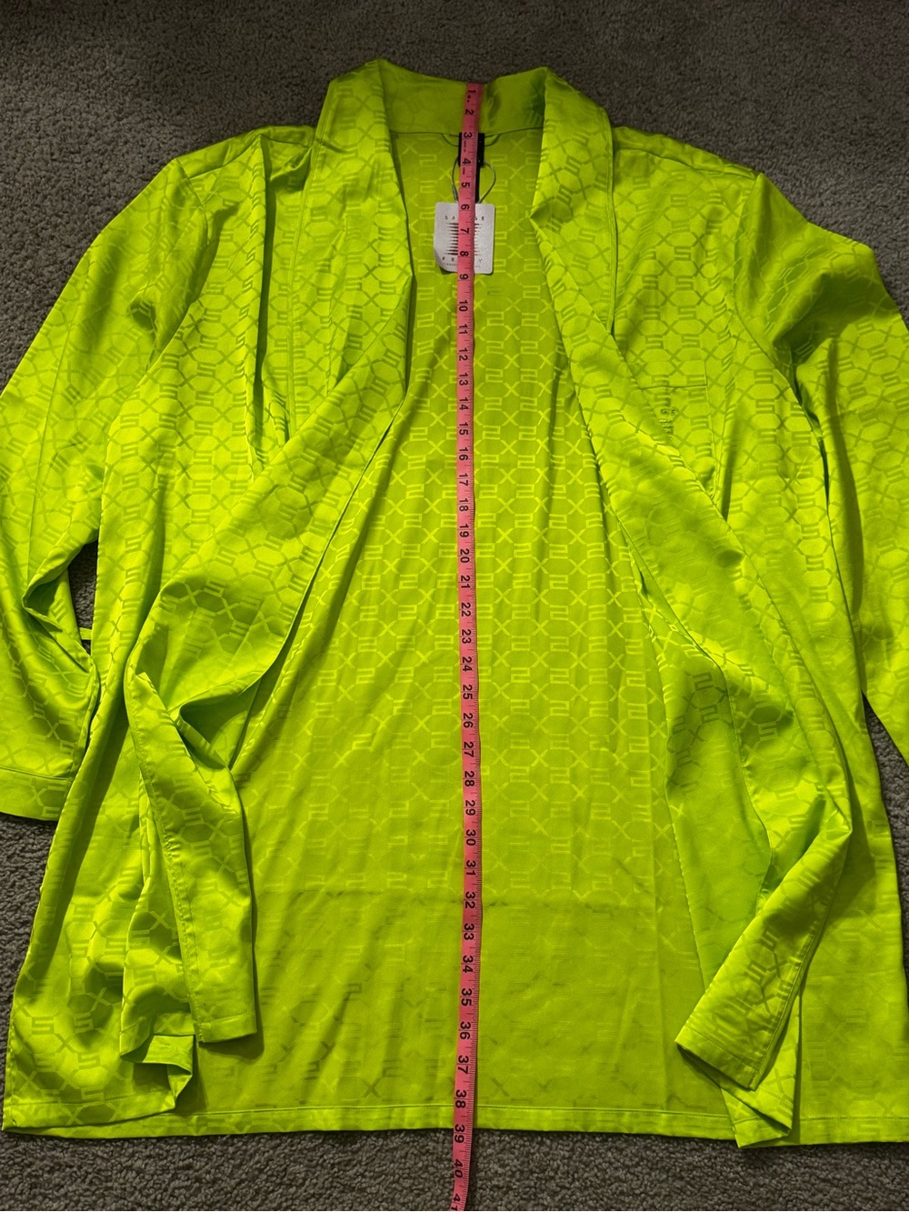 Neon Lime Open-Front Kimono Robe - Picture 6 of 6